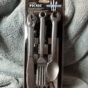 Mechanic Themed Picnic/Party Flat Ware Plastic set of 4 each
